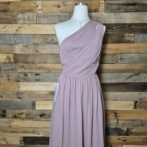 Azazie One-Shoulder Mauve Dress Size 12 Juniors